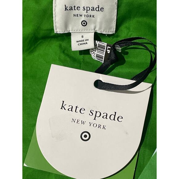 Kate Spade Classic Rose Poplin Long Sleeve Mini Dress Green Blue Small NWT - Picture 8 of 8